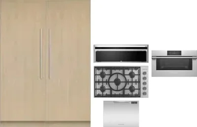 6 Piece Package Includes Refrigerator, Freezer, Cooktop, Wall Oven, Hood And Dishwasher